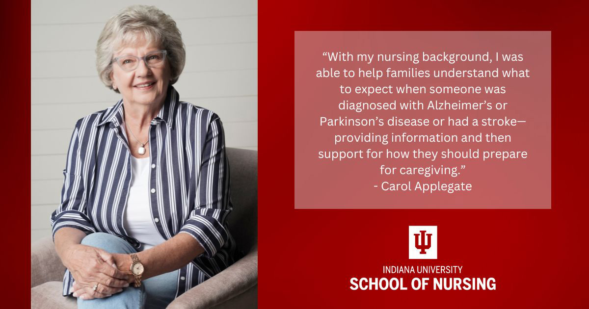 Graphic including photo of Carol Applegate and quote from the article