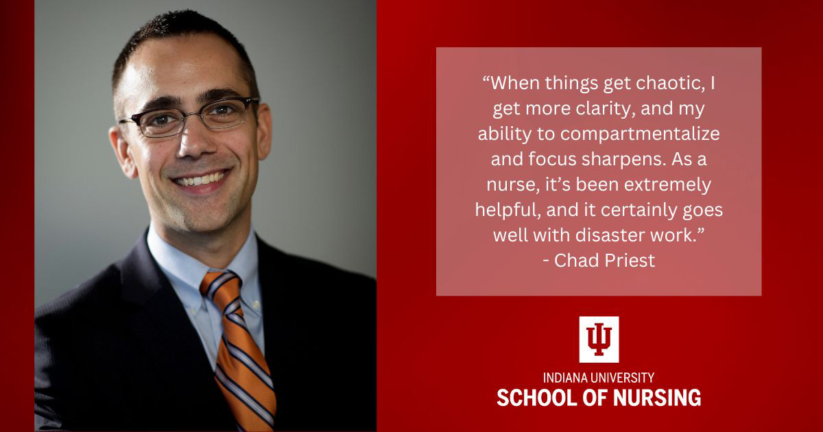 Graphic including photo of Chad Priest and quote from article